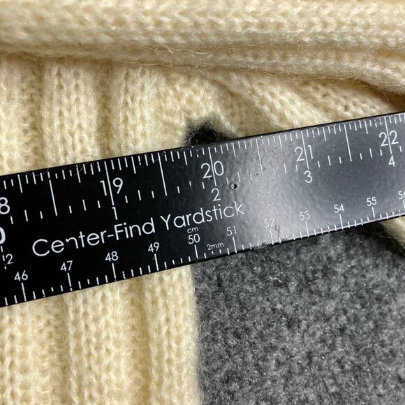 Jones New York Sweater Womens L Ivory Ribbed Mohair Blend Turtleneck Pullover - Picture 4 of 7